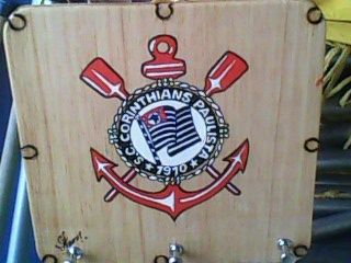Porta chaves com brazao de time(p/3  molhos de chaves)